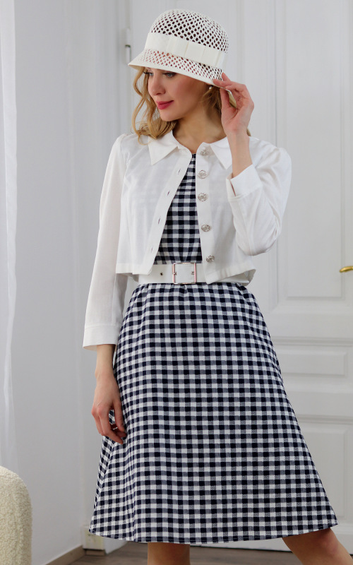 Sienna - smotanovo biele sako zo zmesi ľanu a rayonu 4