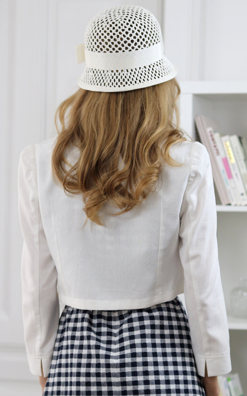 Sienna - smotanovo biele sako zo zmesi ľanu a rayonu 5