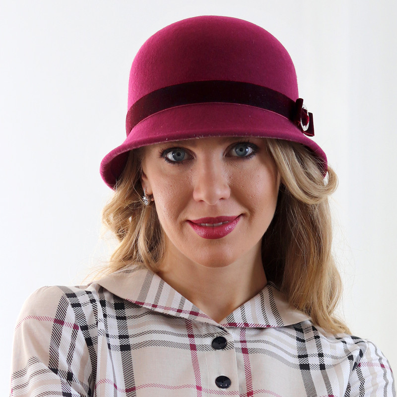 Kelly - vínový cloche klobúk 1