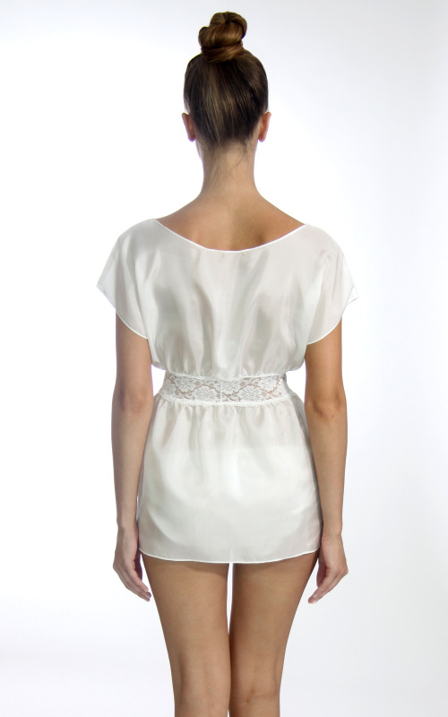 Biele hodvábne kimono a nohavičky, veľkosť S, M 1
