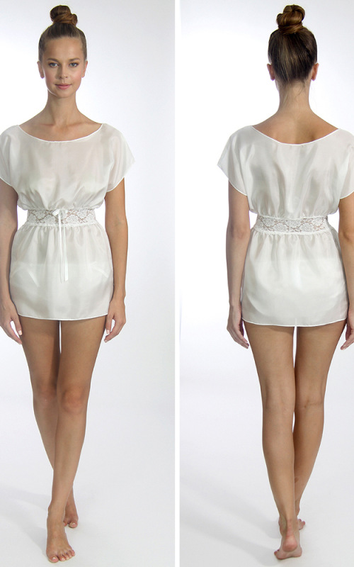 Biele hodvábne kimono a nohavičky, veľkosť S, M 3