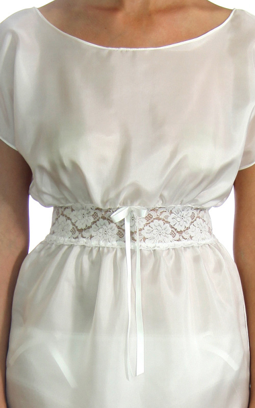 Biele hodvábne kimono a nohavičky, veľkosť S, M 2