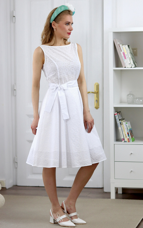 Shirley - letné šaty z bielej madeiry 2