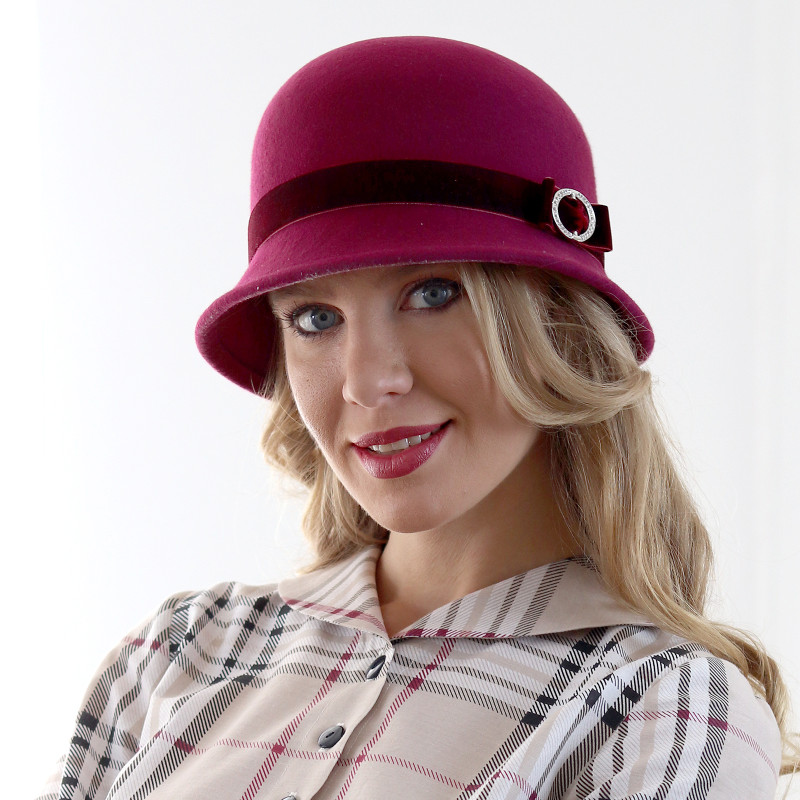 Kelly - vínový cloche klobúk 3